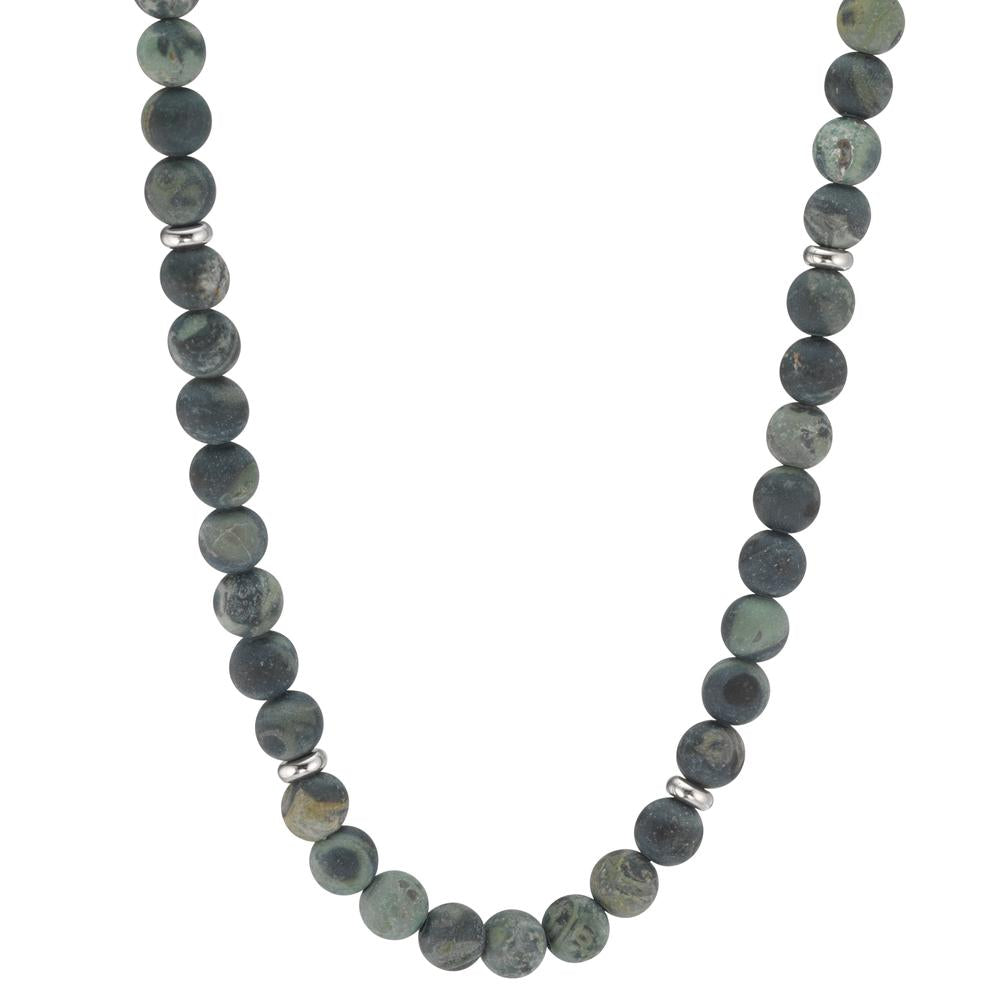 Necklace Stainless steel Jasper Green 50 cm Ø6.5 mm