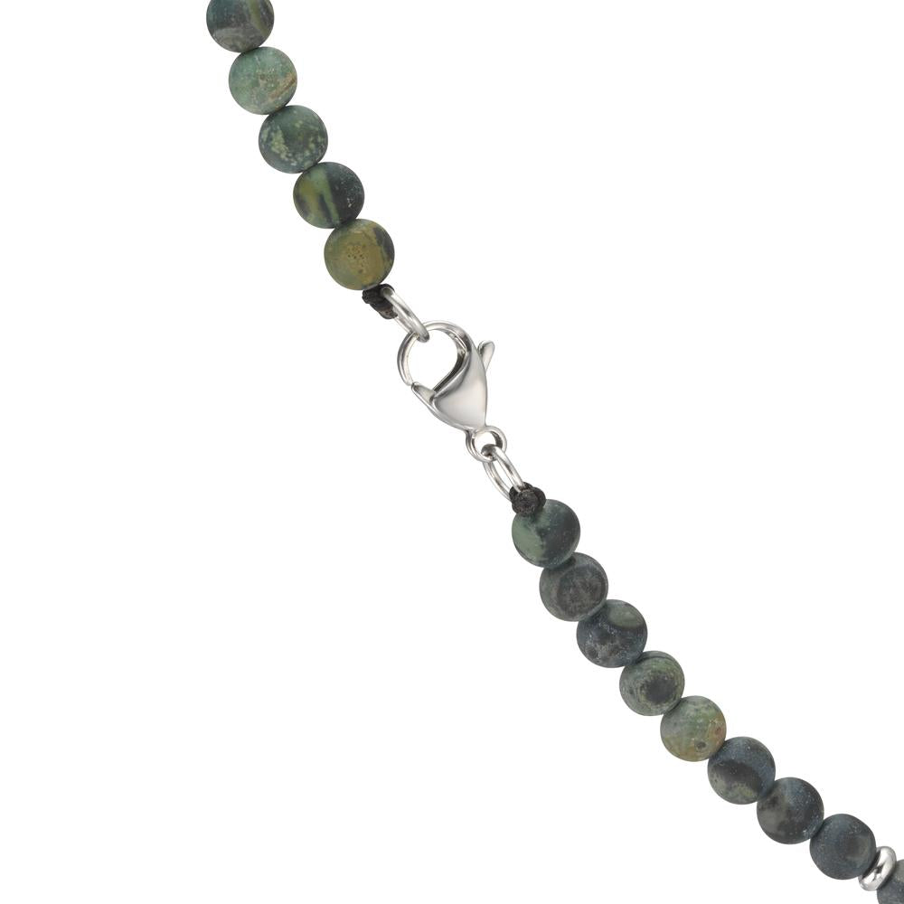 Necklace Stainless steel Jasper Green 50 cm Ø6.5 mm