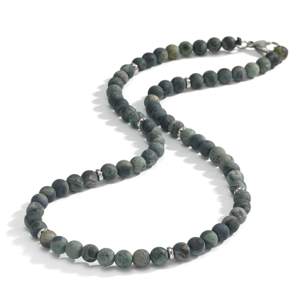 Necklace Stainless steel Jasper Green 50 cm Ø6.5 mm