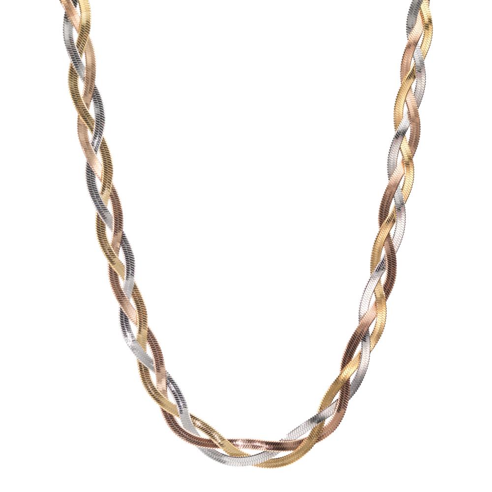 Necklace Stainless steel Tricolor 42-47 cm