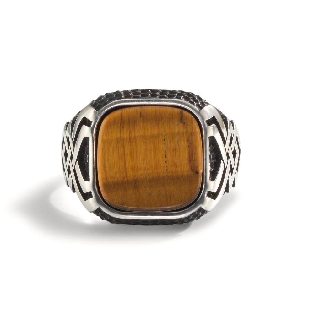 Ring Silver Tiger Eye Patinated