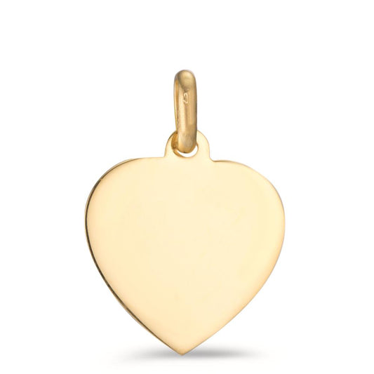 Engravable pendant 18k Yellow Gold Heart Ø12 mm