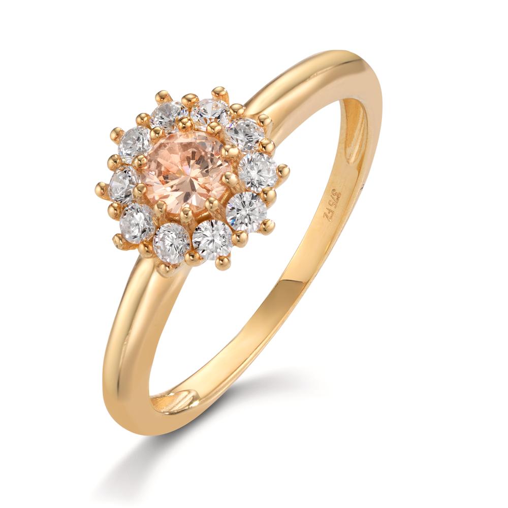 Ring 9k Yellow Gold Zirconia 11 Stones Ø9 mm