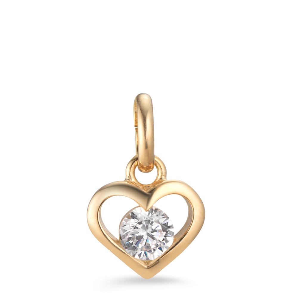 Pendant 9k Yellow Gold Zirconia Heart Ø8 mm