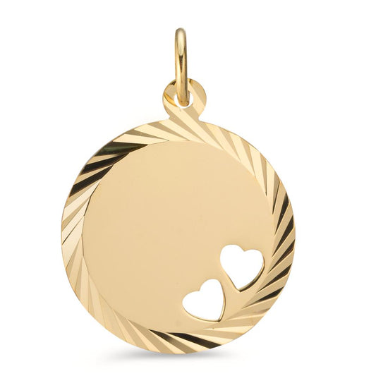 Engravable pendant 9k Yellow Gold Heart Ø16 mm