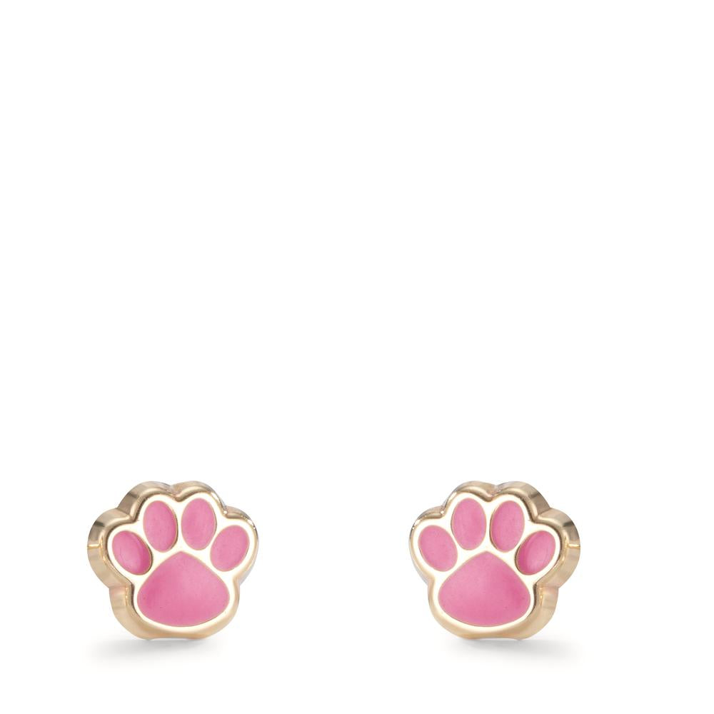 Stud earrings 9k Yellow Gold Lacquered Paw Ø5.5 mm