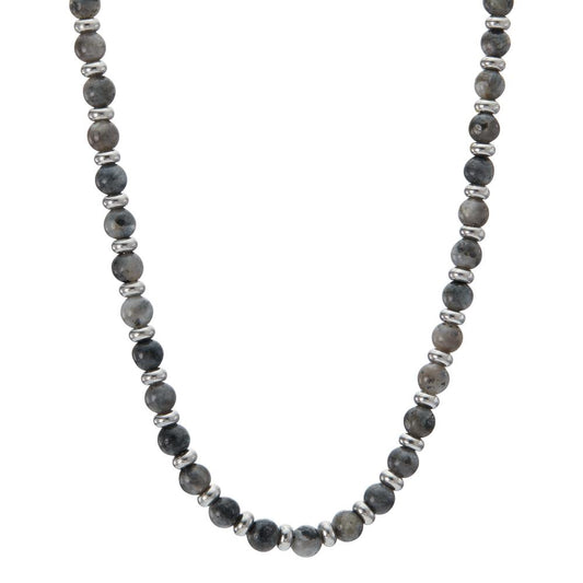 Necklace Stainless steel Agate Gray 50-55 cm Ø4.7 mm