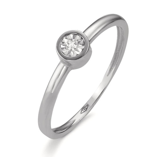Solitaire ring 18k White Gold Diamond 0.015 ct, w-si Ø4.5 mm
