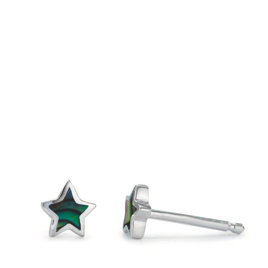 Stud earrings Silver Abalone Star Ø5 mm