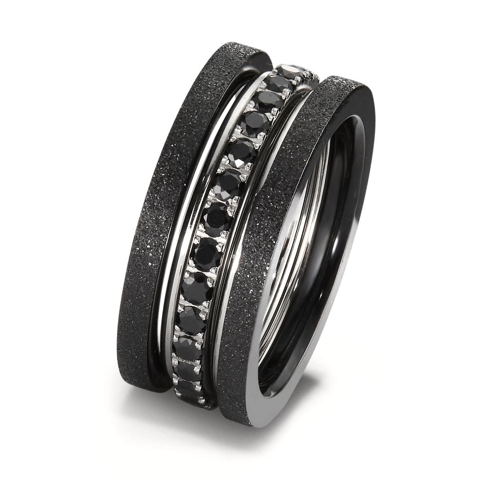 Ring Stainless steel Zirconia Black