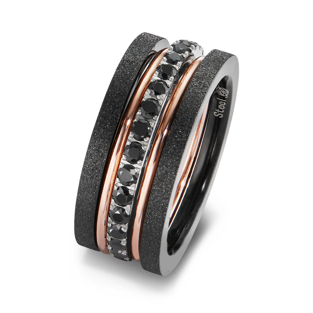 Ring Stainless steel Zirconia Black