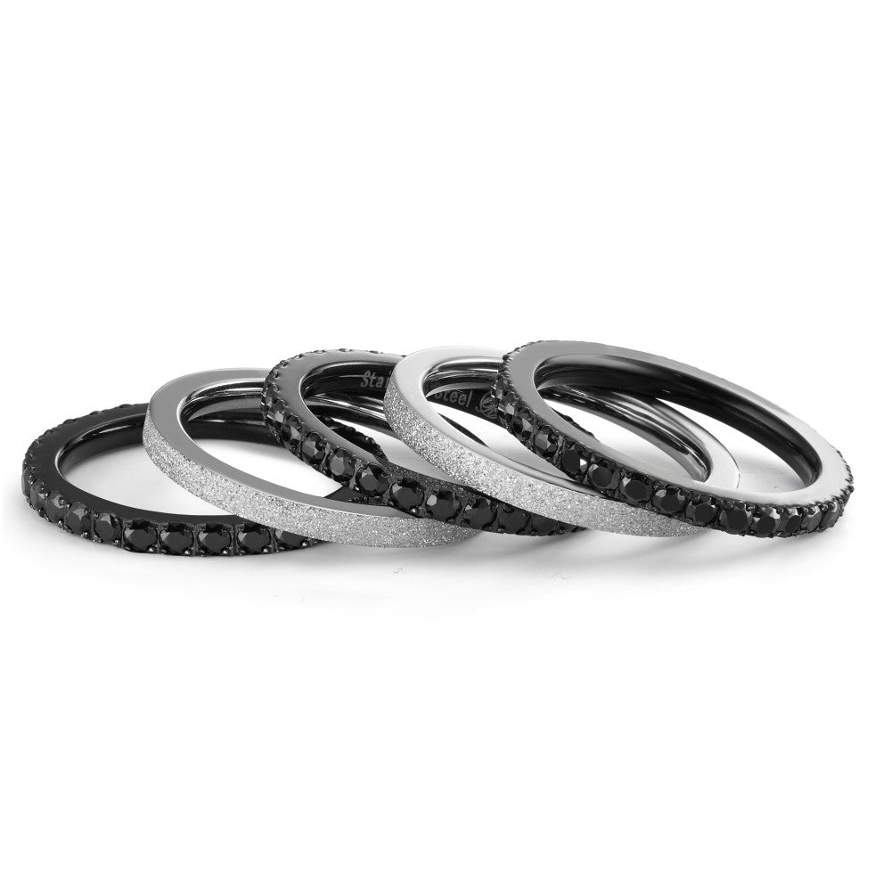 Ring Stainless steel Zirconia Black