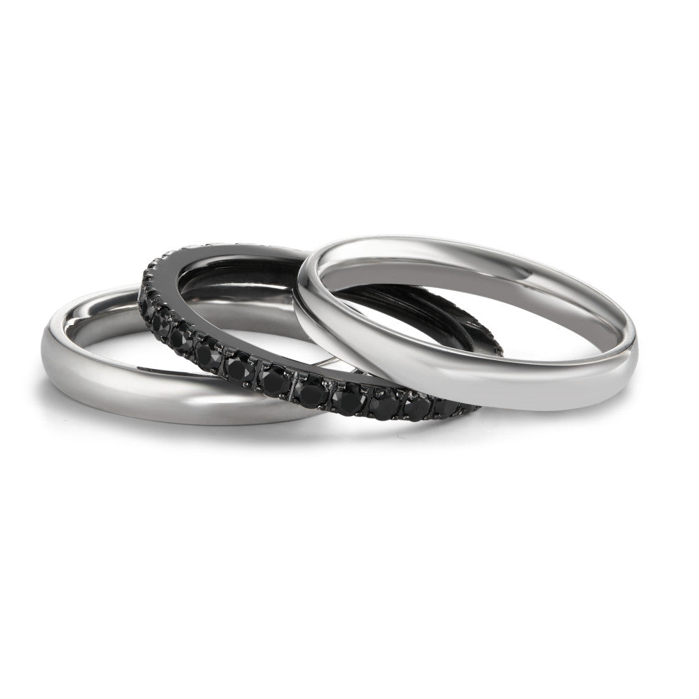 Ring Stainless steel Zirconia Black