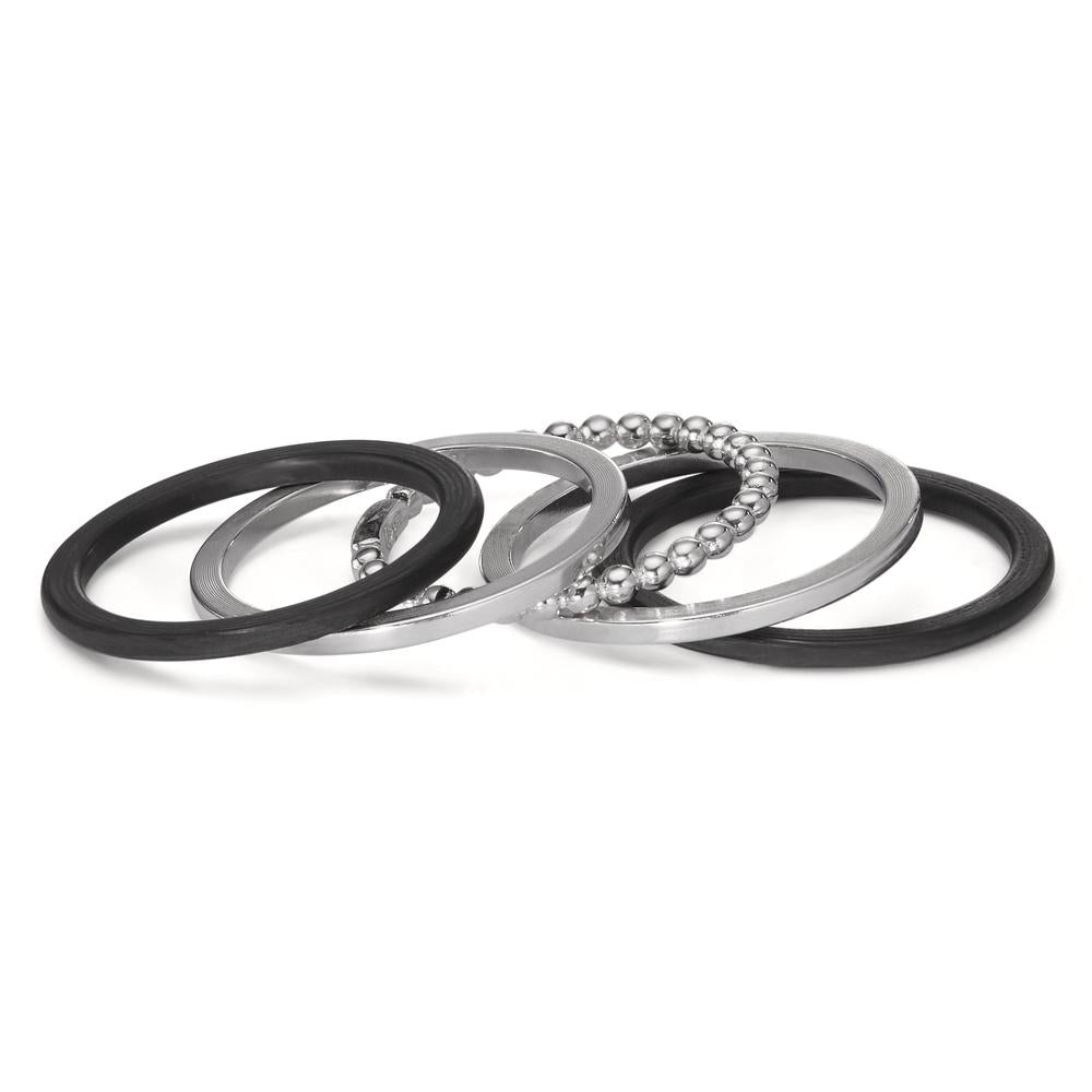 Ring 14k White Gold, Carbon, 14k White Gold