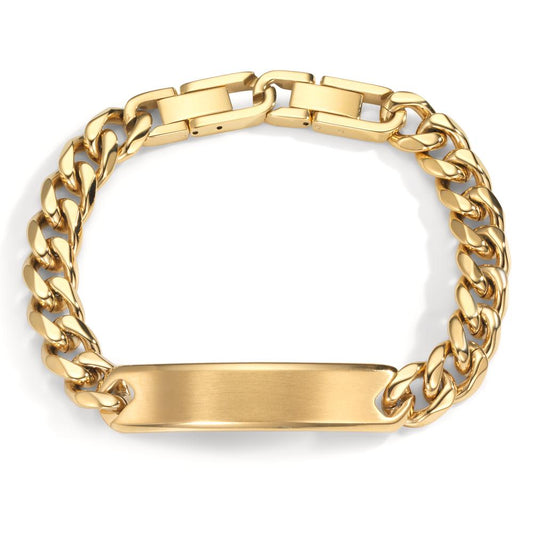 Engravable bracelet Stainless steel Yellow IP coated 20.5-22 cm