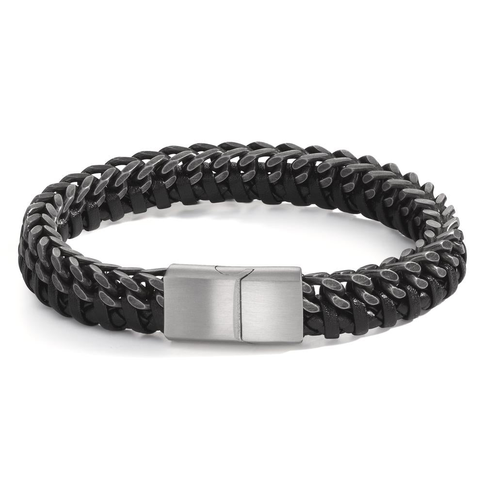 Bracelet Stainless steel, Leather 20.5 cm