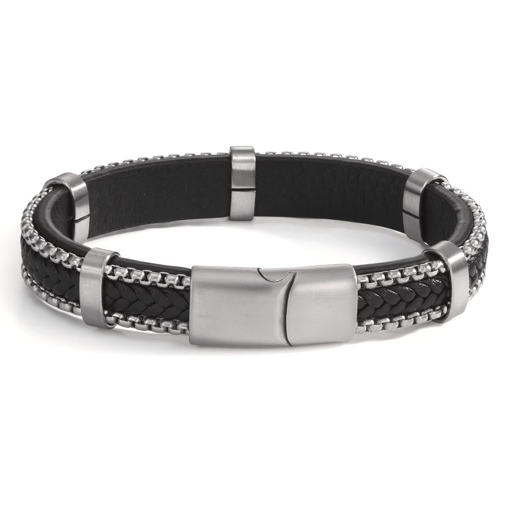 Bracelet Stainless steel, Leather 21 cm