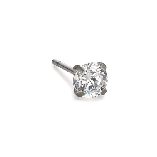 Single stud earring Titanium Zirconia Ø4.5 mm