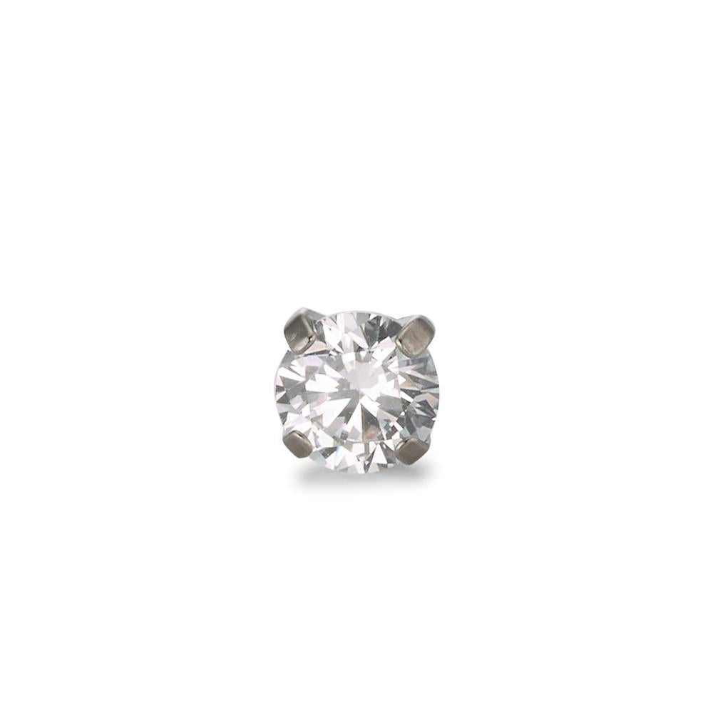 Single stud earring Titanium Zirconia Ø4.5 mm