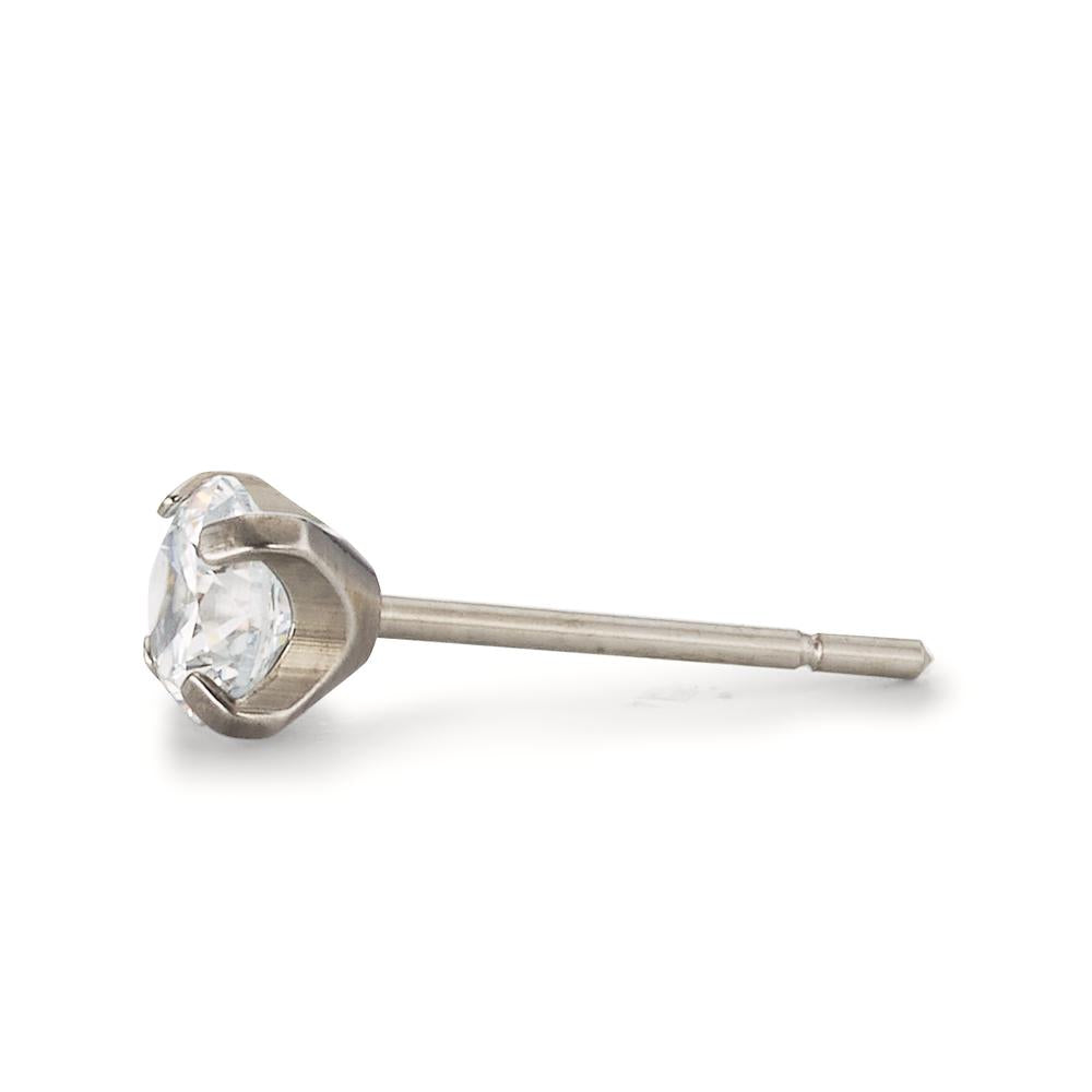 Single stud earring Titanium Zirconia Ø4.5 mm