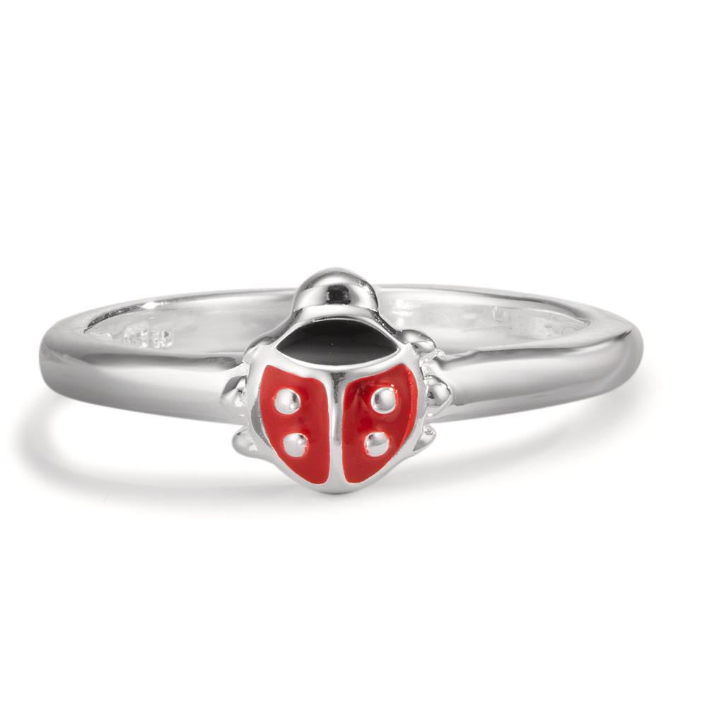 Ring Silver Lacquered Ladybird