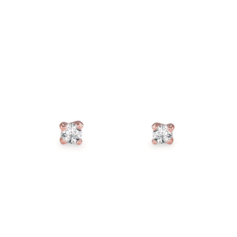 Piercing Silver Zirconia 2 Stones Rose Gold plated Ø2.2 mm