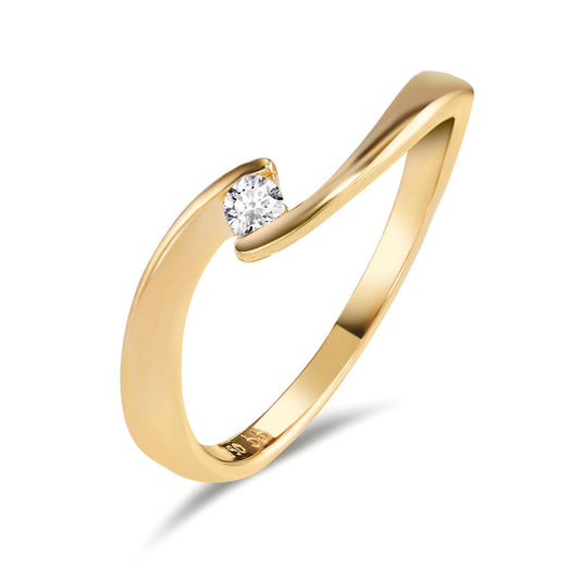 Solitaire ring 18k Yellow Gold Diamond 0.06 ct, w-si