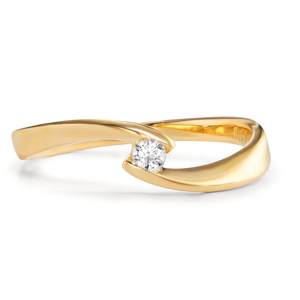 Solitaire ring 18k Yellow Gold Diamond 0.06 ct, w-si