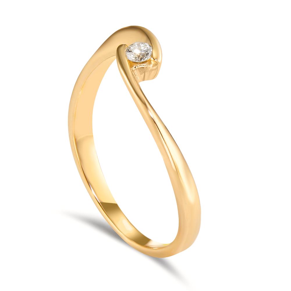 Solitaire ring 18k Yellow Gold Diamond 0.06 ct, w-si