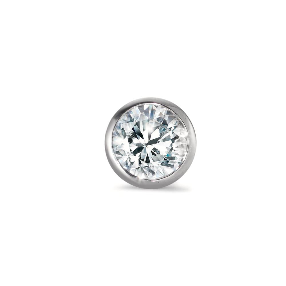 Single stud earring 9k White Gold Zirconia Ø6 mm