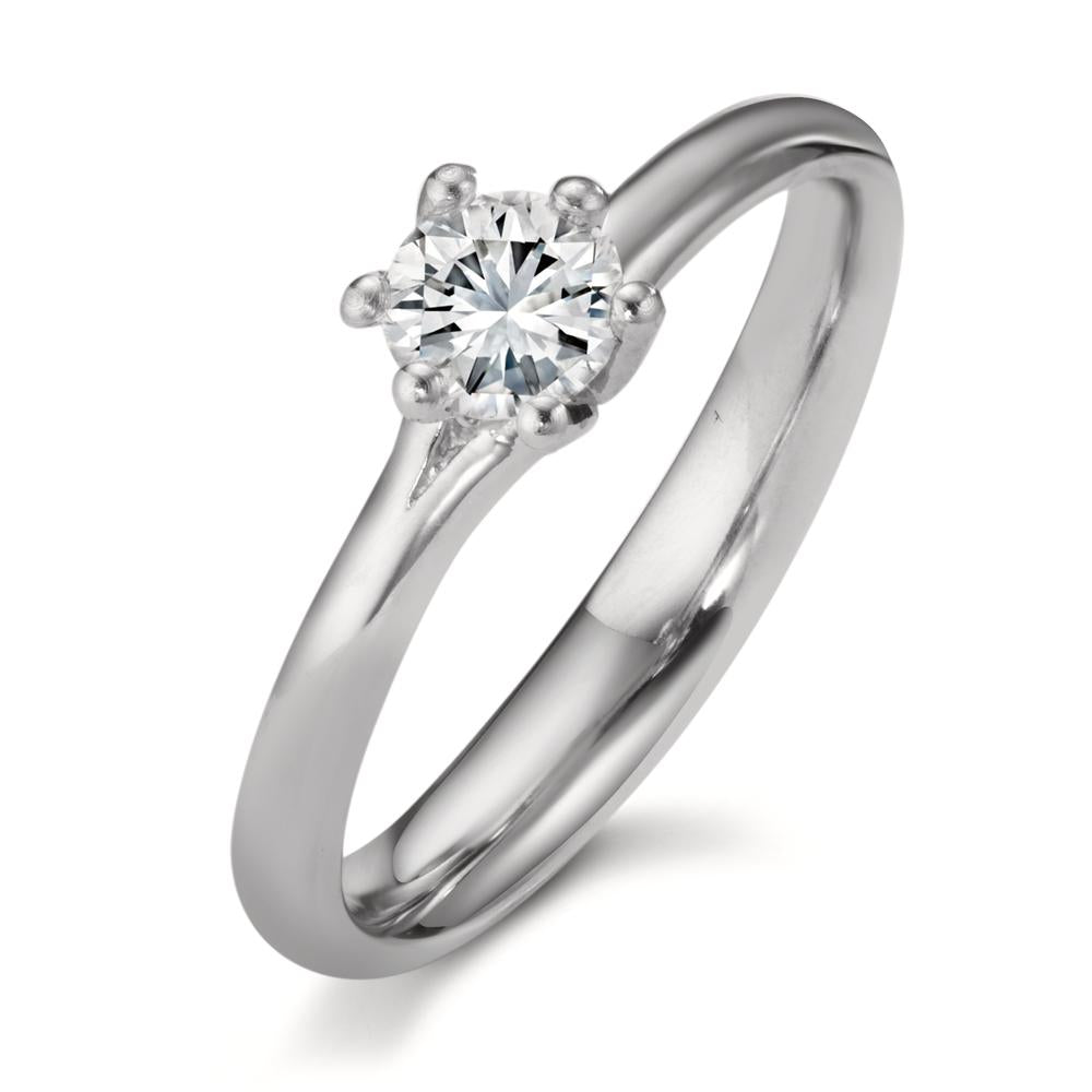 Solitaire ring Platinum 950 Diamond 0.40 ct, w-si, GIA