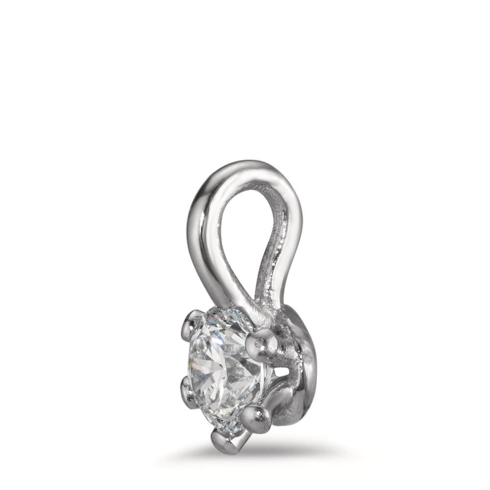 Pendant Platinum 950 Diamond 0.50 ct, w-si, GIA Ø6 mm