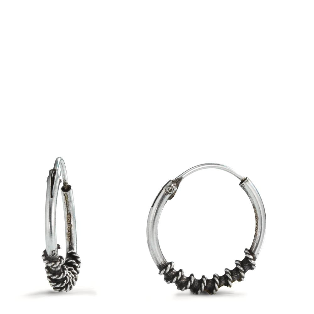 Hoop earrings Silver Patinated