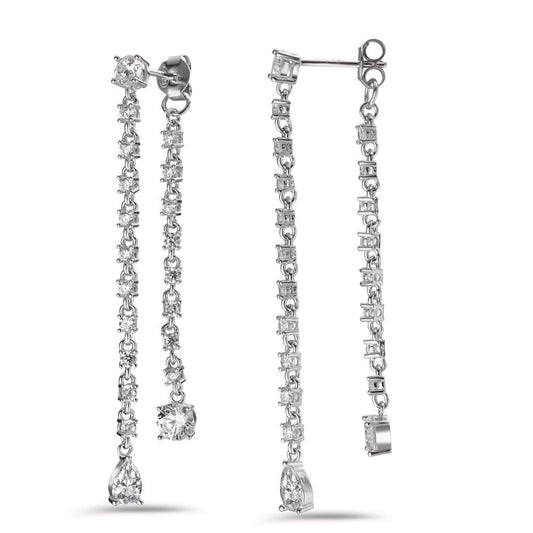 Drop Earrings Silver Zirconia 42 Stones Rhodium plated