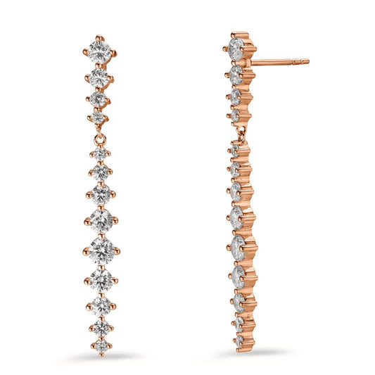 Drop Earrings Silver Zirconia 26 Stones Rose Gold plated