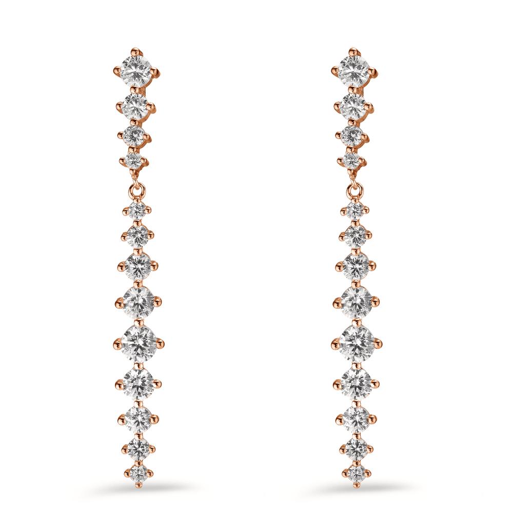 Drop Earrings Silver Zirconia 26 Stones Rose Gold plated