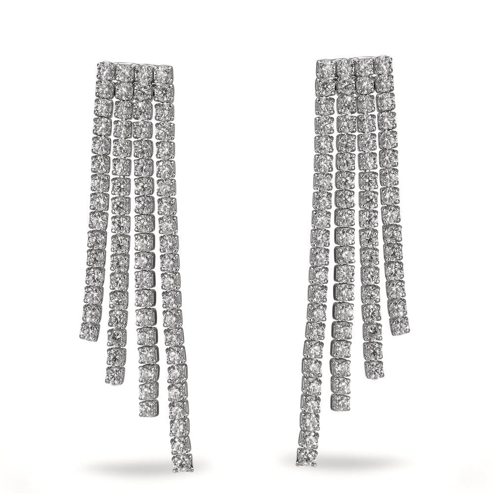 Drop Earrings Silver Zirconia Rhodium plated