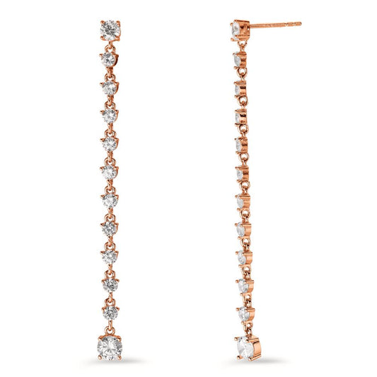 Drop Earrings Silver Zirconia 24 Stones Rose Gold plated