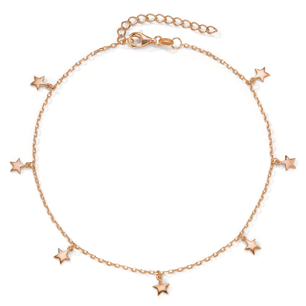 Anklet Silver Rose Gold plated Star 23-27 cm