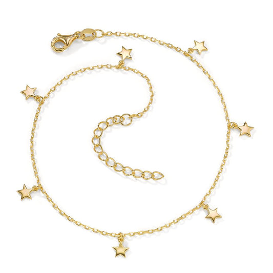 Anklet Silver Yellow Gold plated Star 23-27 cm