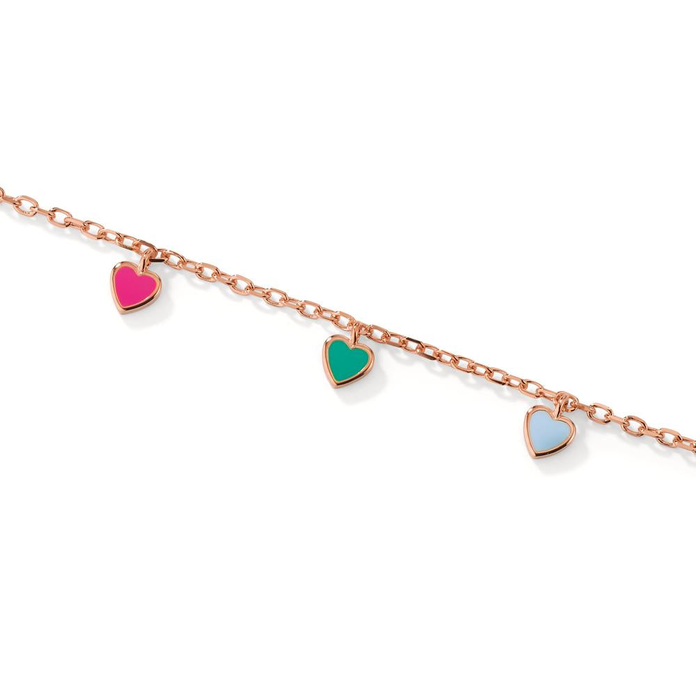 Bracelet Silver Rose Gold plated Heart 16-19 cm