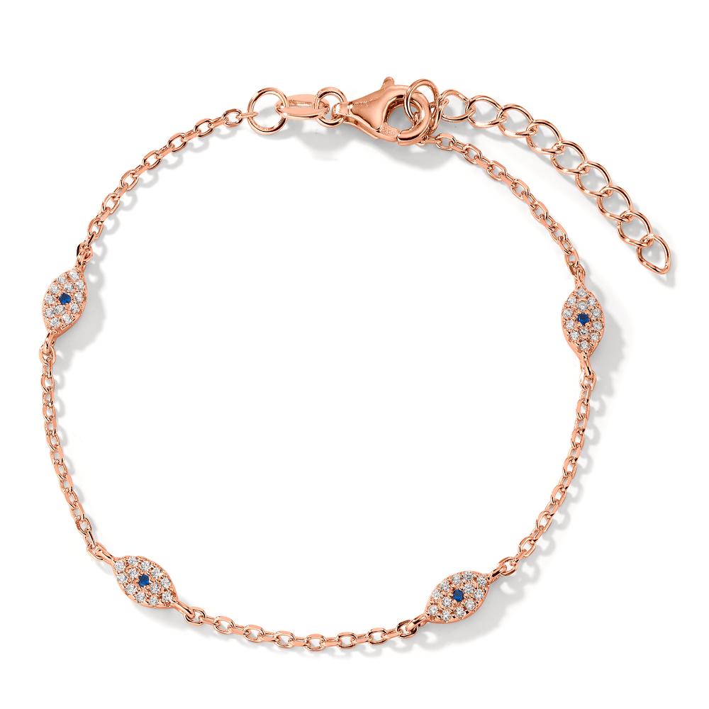 Bracelet Silver Zirconia Rose Gold plated 16-19 cm