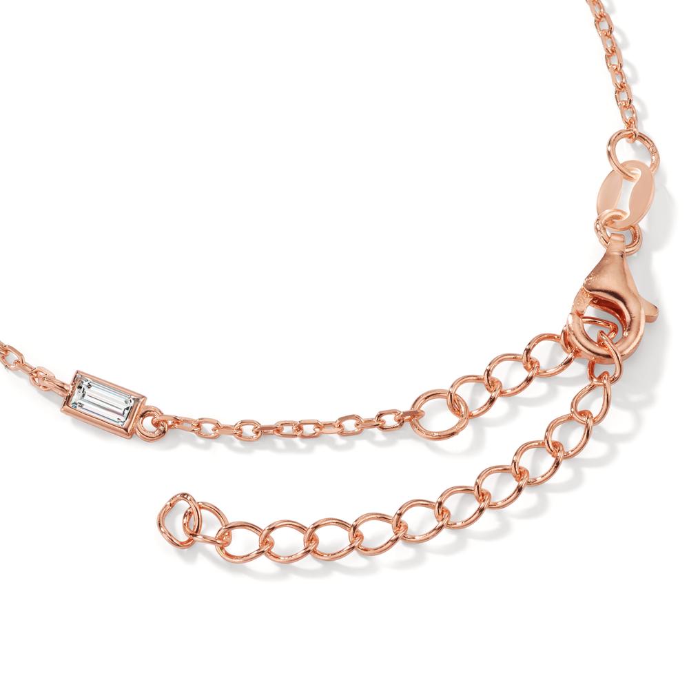 Bracelet Silver Zirconia 5 Stones Rose Gold plated 15.5-20.5 cm