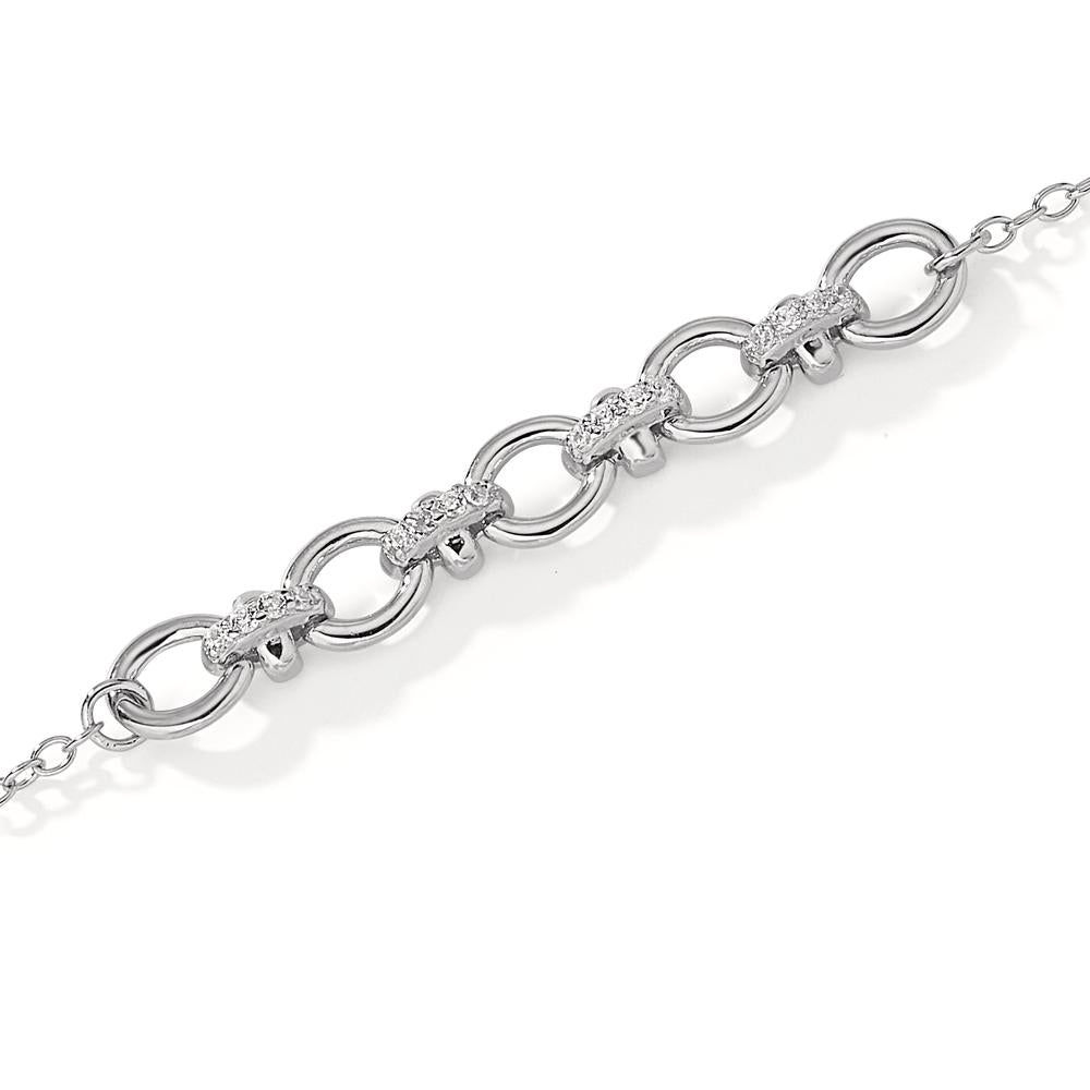 Bracelet Silver Zirconia 16 Stones Rhodium plated 16-19 cm