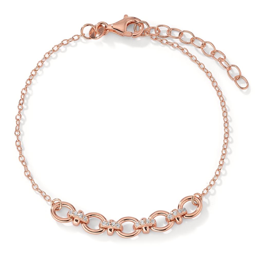 Bracelet Silver Zirconia 16 Stones Rose Gold plated 16-19 cm