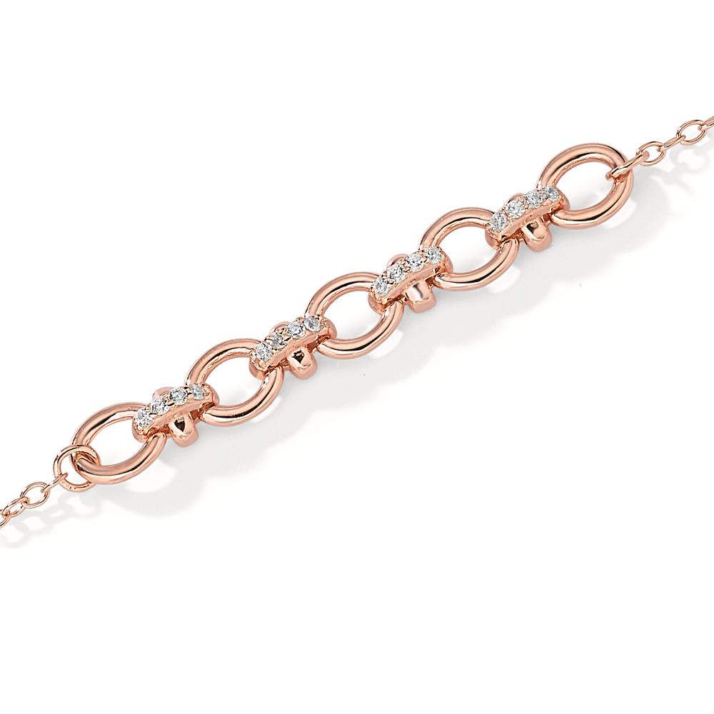 Bracelet Silver Zirconia 16 Stones Rose Gold plated 16-19 cm