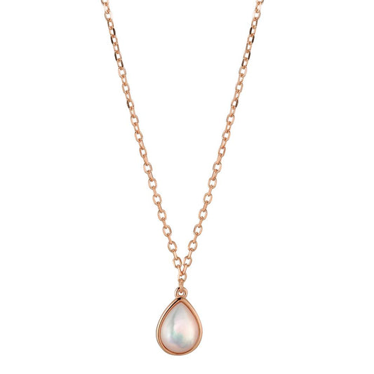 Necklace Silver Rose Gold plated Mother of pearl 40-45 cm Ø10 mm
