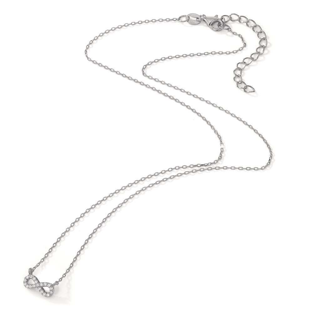 Necklace Silver Zirconia 19 Stones Rhodium plated Infinity 40-45 cm