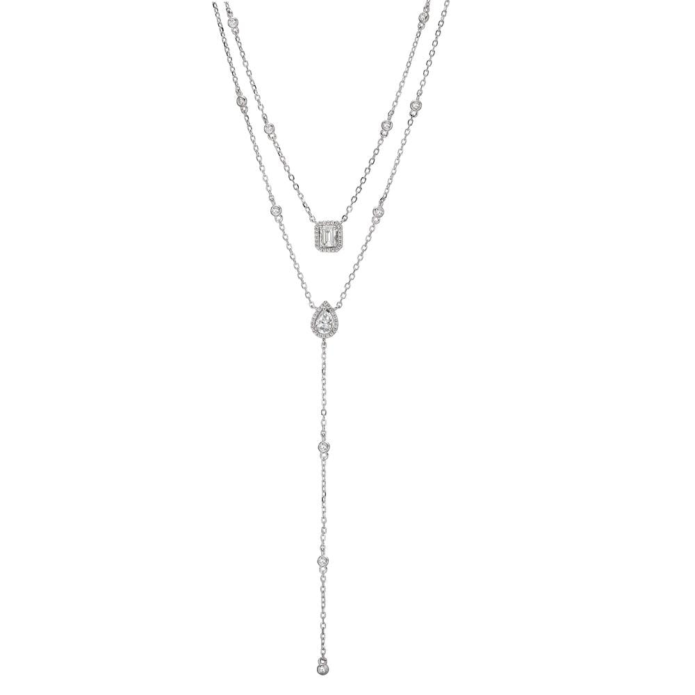 Necklace Silver Zirconia Rhodium plated 40-45 cm