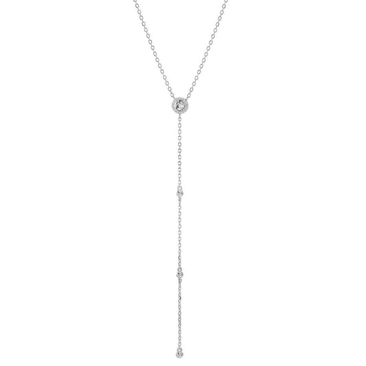 Necklace Silver Zirconia Rhodium plated 40-45 cm